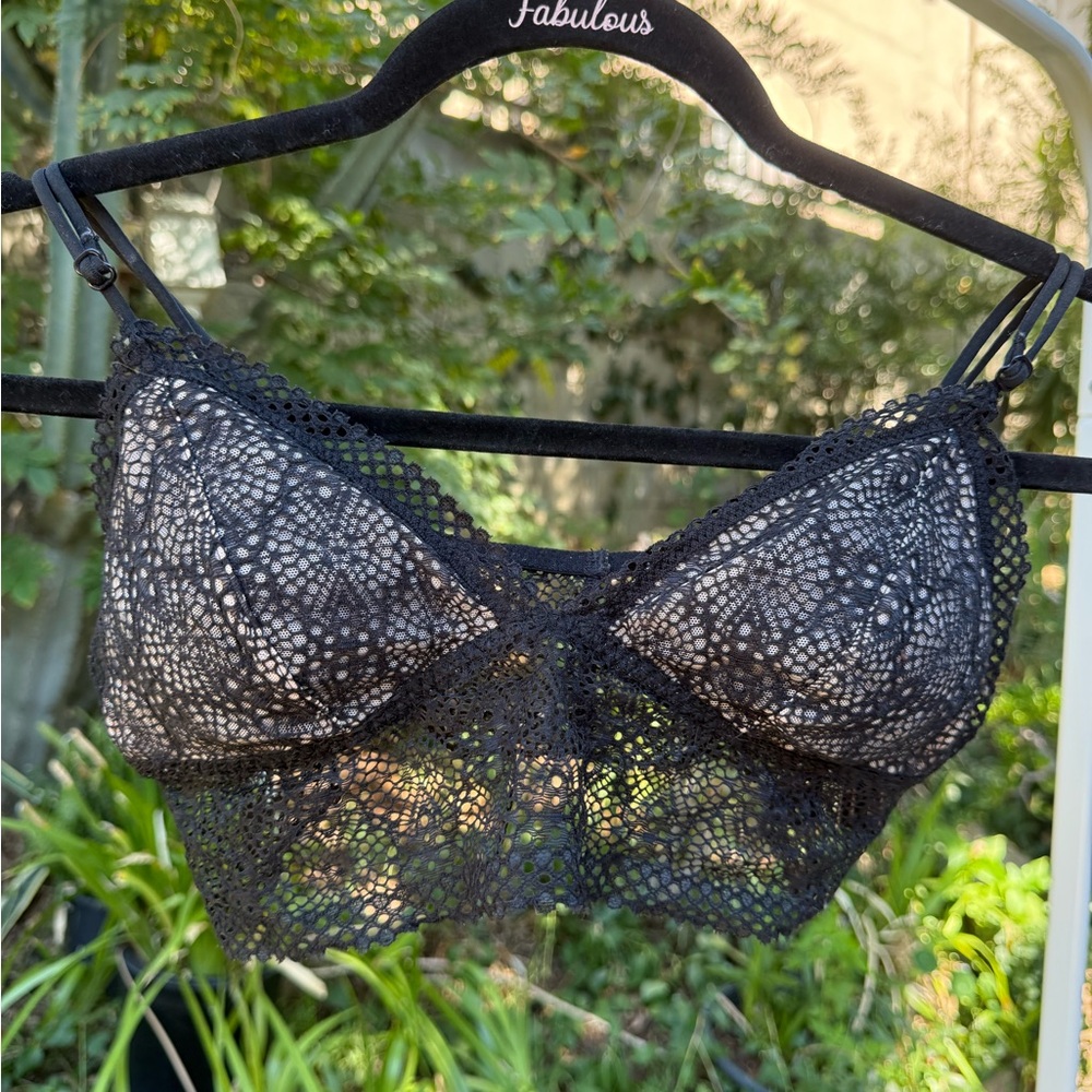 Victoria's Secret Black and White Lace Bralette